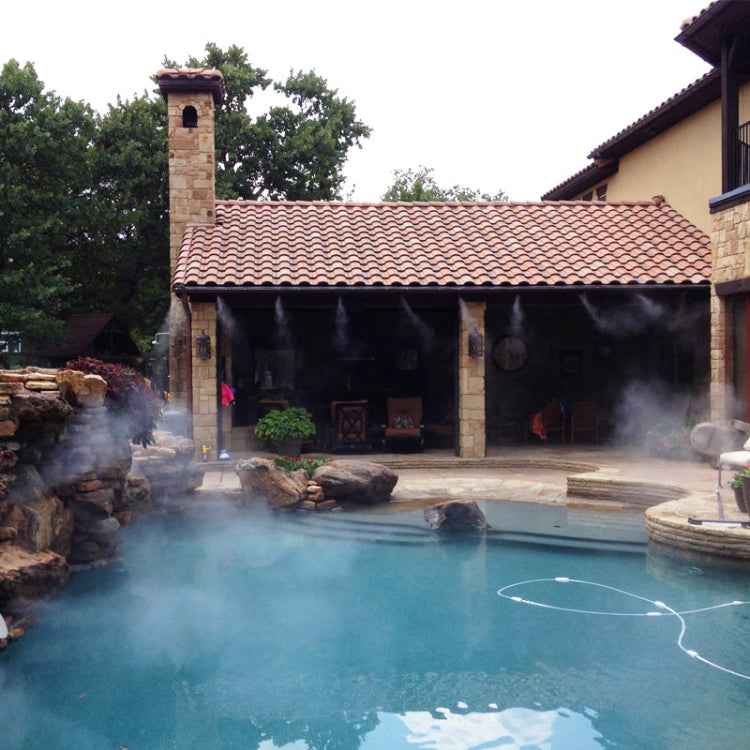 Outdoor Lawn Garden PE Hose Mist Watering Line Misting Cooling System with 16 x Mist Nozzles, Length: 12m