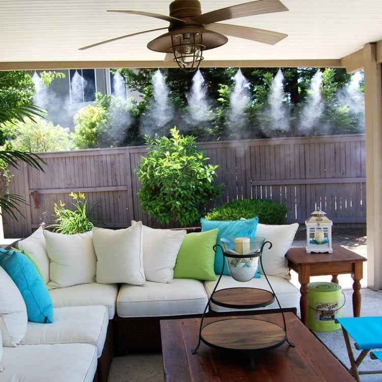Outdoor Lawn Garden PE Hose Mist Watering Line Misting Cooling System with 16 x Mist Nozzles, Length: 12m