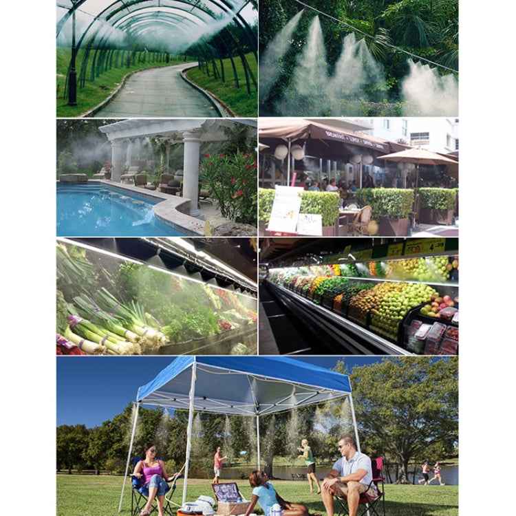 Outdoor Lawn Garden PE Hose Mist Watering Line Misting Cooling System with 16 x Mist Nozzles, Length: 12m