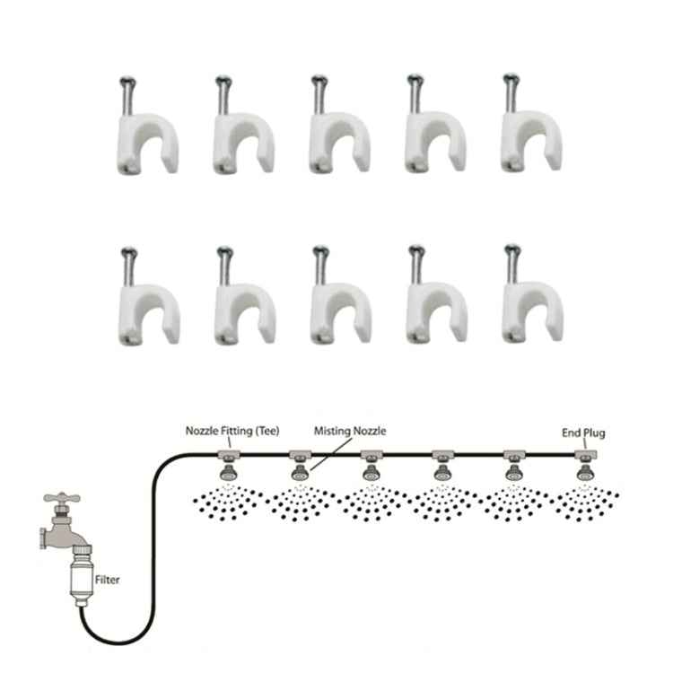 Outdoor Lawn Garden PE Hose Mist Watering Line Misting Cooling System with 21 x Mist Nozzles, Length: 15m