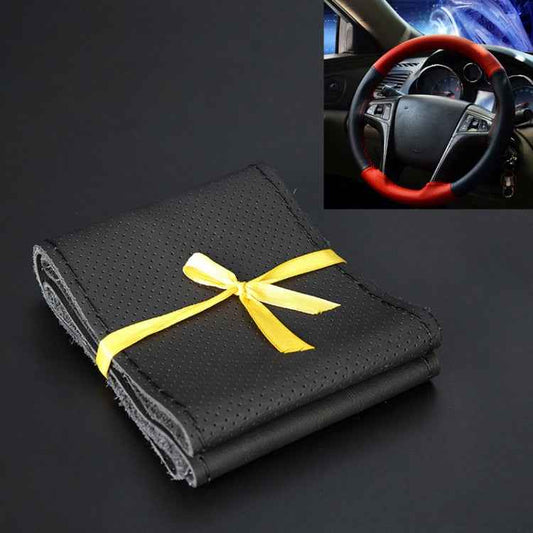 Car Genuine Leather Hand-stitched Adaptation Steering Wheel Cover