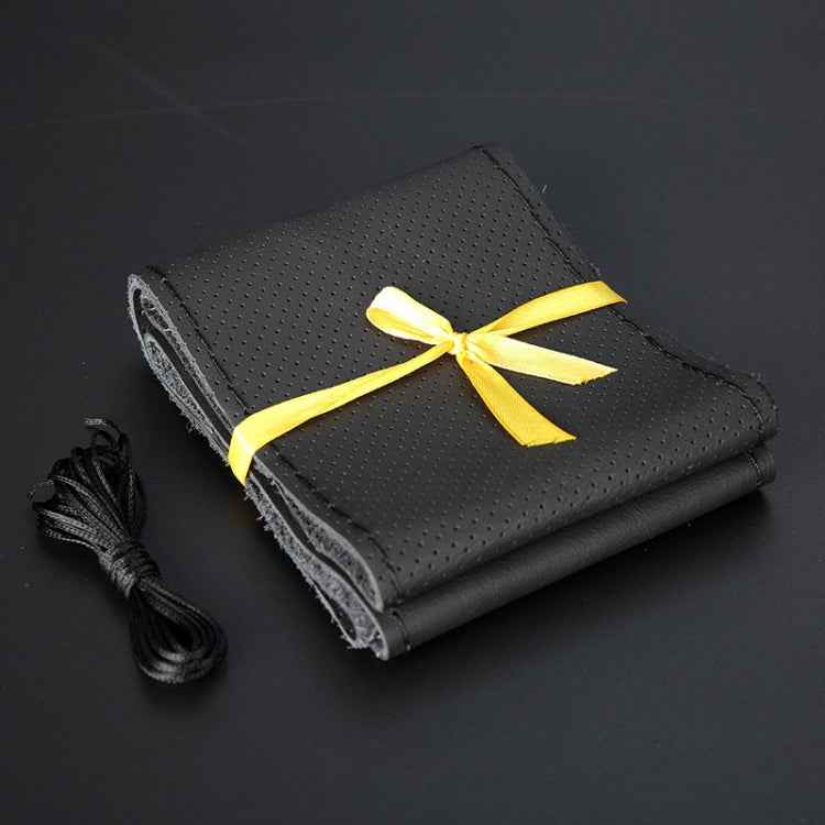 Car Genuine Leather Hand-stitched Adaptation Steering Wheel Cover