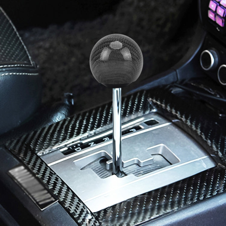 Universal Vehicle Car Shifter Cover Manual Automatic Carbon Fiber Ball Gear Shift Knob, Silver, Ball Gear Shift Knob, Black