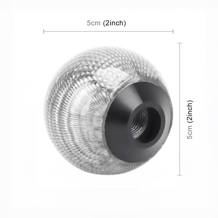 Universal Vehicle Car Shifter Cover Manual Automatic Carbon Fiber Ball Gear Shift Knob, Silver, Ball Gear Shift Knob, Black