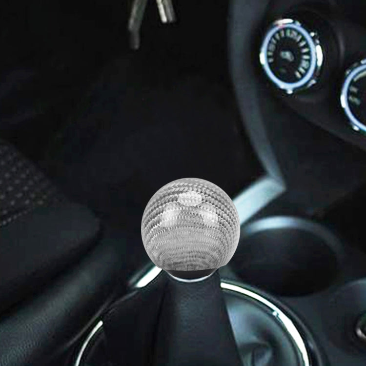 Universal Vehicle Car Shifter Cover Manual Automatic Carbon Fiber Ball Gear Shift Knob, Silver, Ball Gear Shift Knob, Black