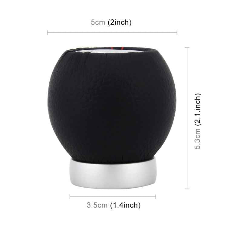 Universal Car Ball Shape Gear Shifter Lever Manual Automatic Black Leather Shift Knob Adapter