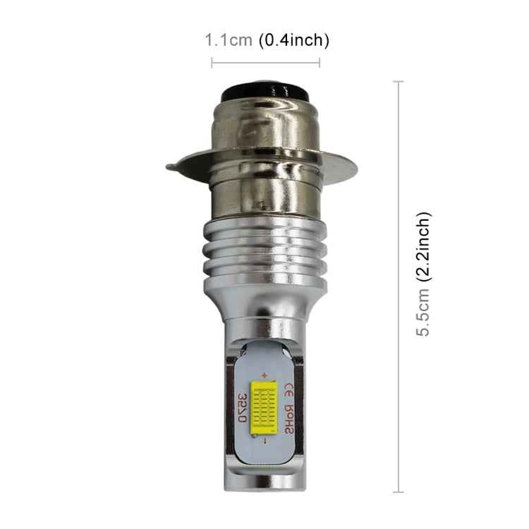 P15D/H6M 1000LM 72W 6000K White Light 2-LED 3570 Bulbs Motorcycle Headlights, DC 12-24V