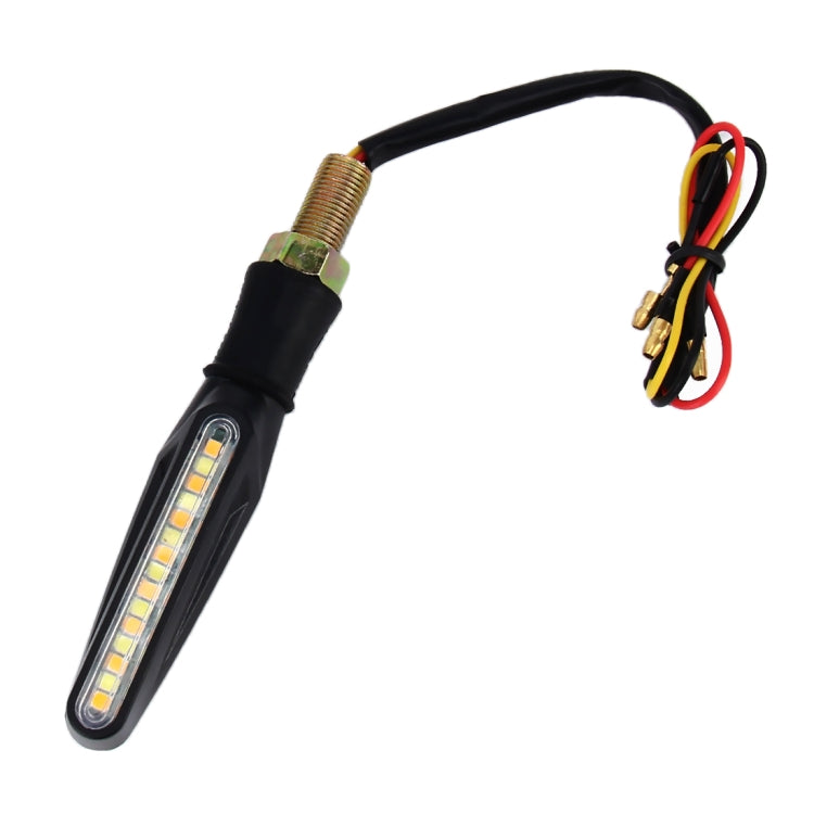 4 PCS DC 12V Motorcycle 15-LED Yellow + White Light Marquee-LED Turn Signal Indicator Blinker Light, 15-LED