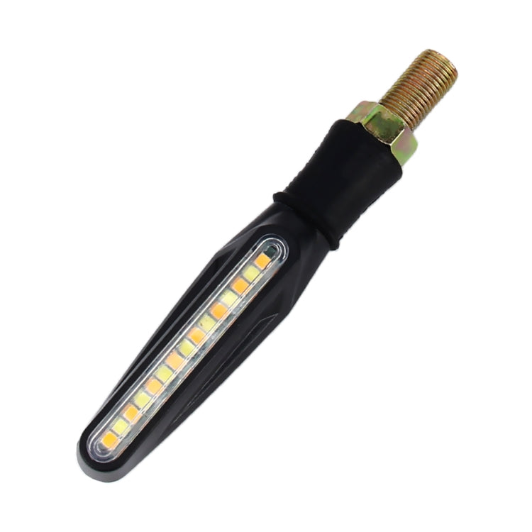 4 PCS DC 12V Motorcycle 15-LED Yellow + White Light Marquee-LED Turn Signal Indicator Blinker Light, 15-LED