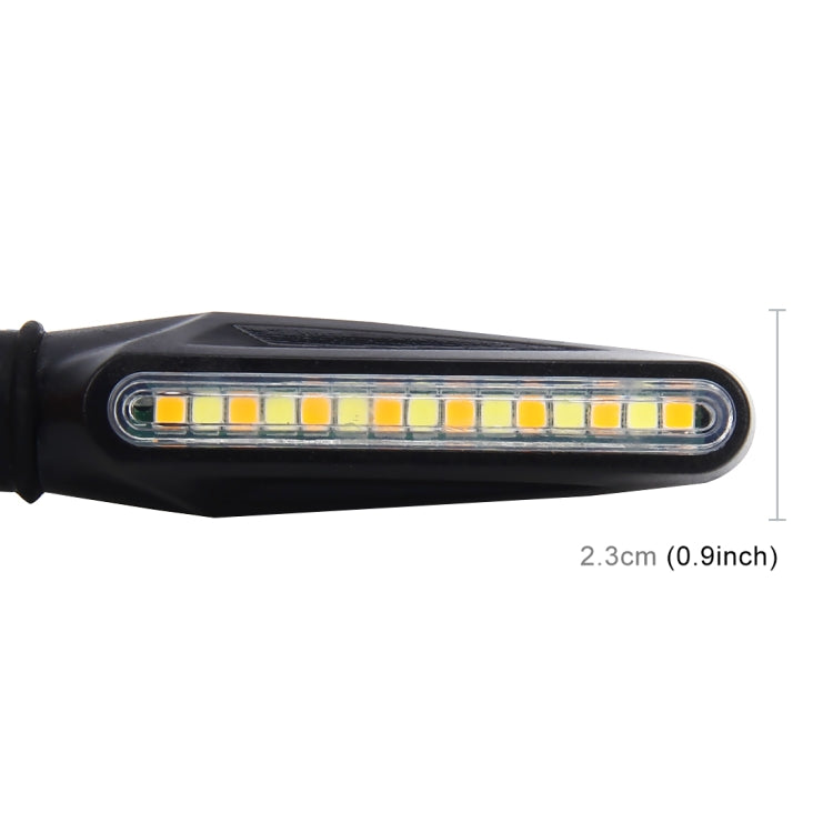4 PCS DC 12V Motorcycle 15-LED Yellow + White Light Marquee-LED Turn Signal Indicator Blinker Light, 15-LED