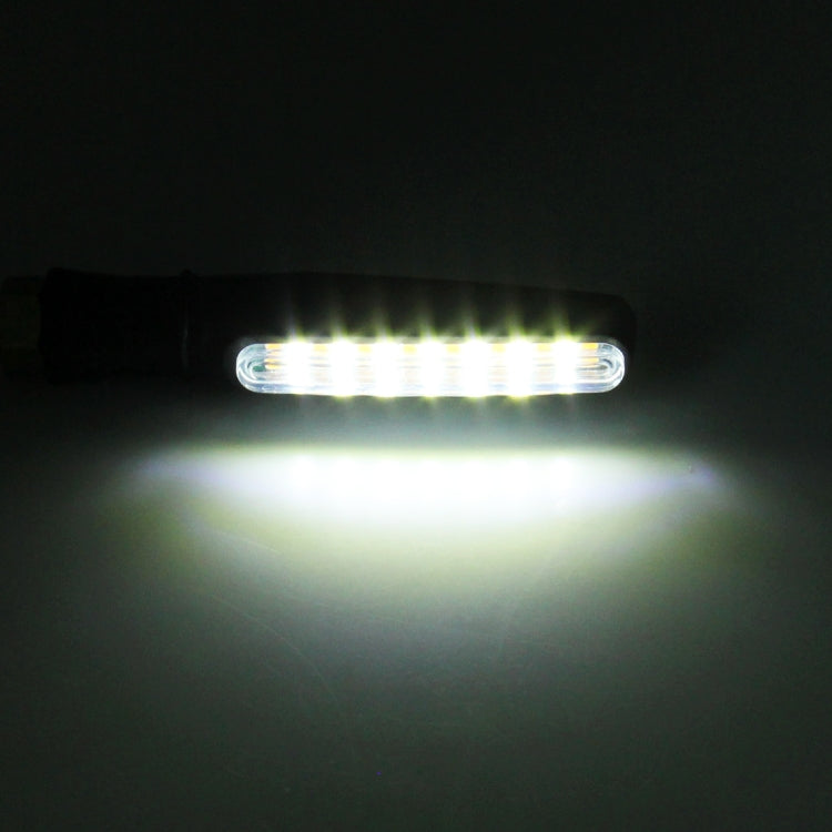 4 PCS DC 12V Motorcycle 15-LED Yellow + White Light Marquee-LED Turn Signal Indicator Blinker Light, 15-LED