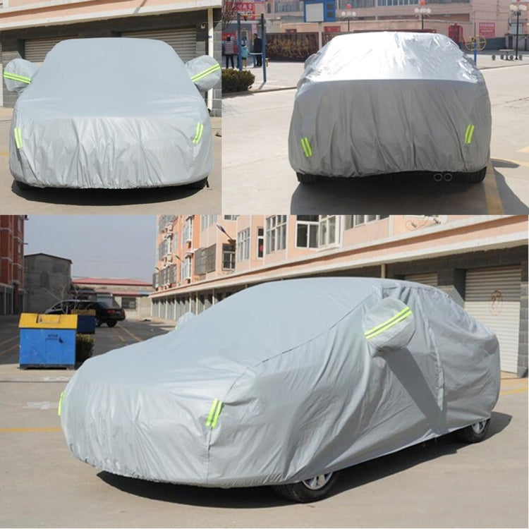PVC Anti-Dust Sunproof Sedan Car Cover with Warning Strips, Fits Cars up to 4.9m(191 inch) in Length, 191inch (XL)