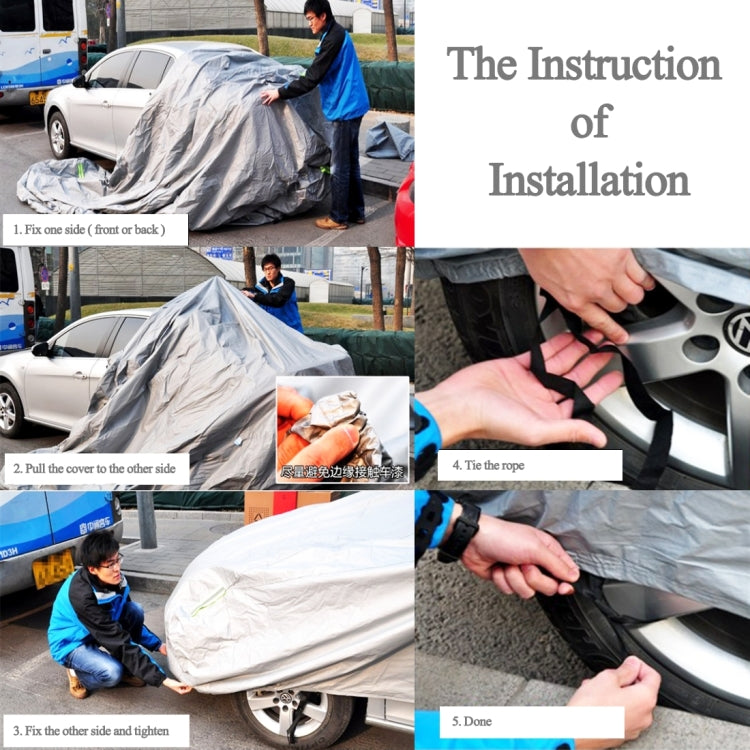 PVC Anti-Dust Sunproof Sedan Car Cover with Warning Strips, Fits Cars up to 4.9m(191 inch) in Length, 191inch (XL)