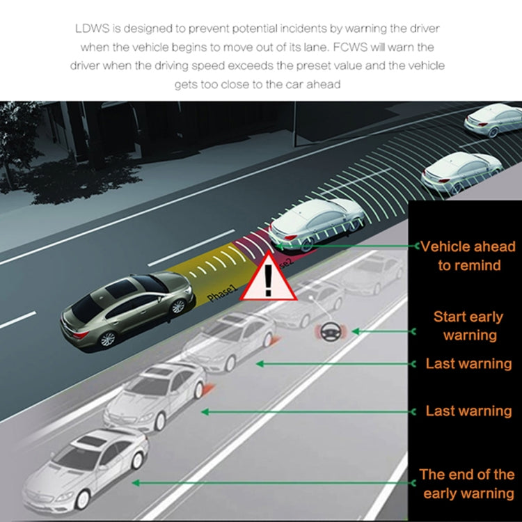 4 inch HD Video Recording HD Display Car Recorder with Separate F2.0 Camera, 12MP 170 Degrees Wide-angle/ Rear View Loop Recording/ G-Sensor Recording/ WDR Full HD/ Front Camera 1080P/ Rear Camera 720P/ Support 32G TF Card