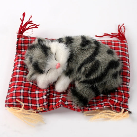 Lovely Simulation Animal Doll Plush Sleeping Cats Toy Cat Mat Doll Decorations Stuffed Toys Car Decoration Crafts, Mat Size: 19*13cm, Cat Size: 14*11cm