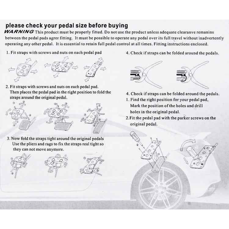 CS-321 3 in 1 Non-Slip Manual Car Truck Pedals Foot Brake Pad Cover Set