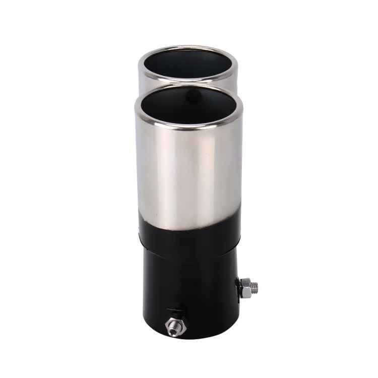 Universal Car Styling Stainless Steel Straight Double Outlets Exhaust Tail Muffler Tip Pipe