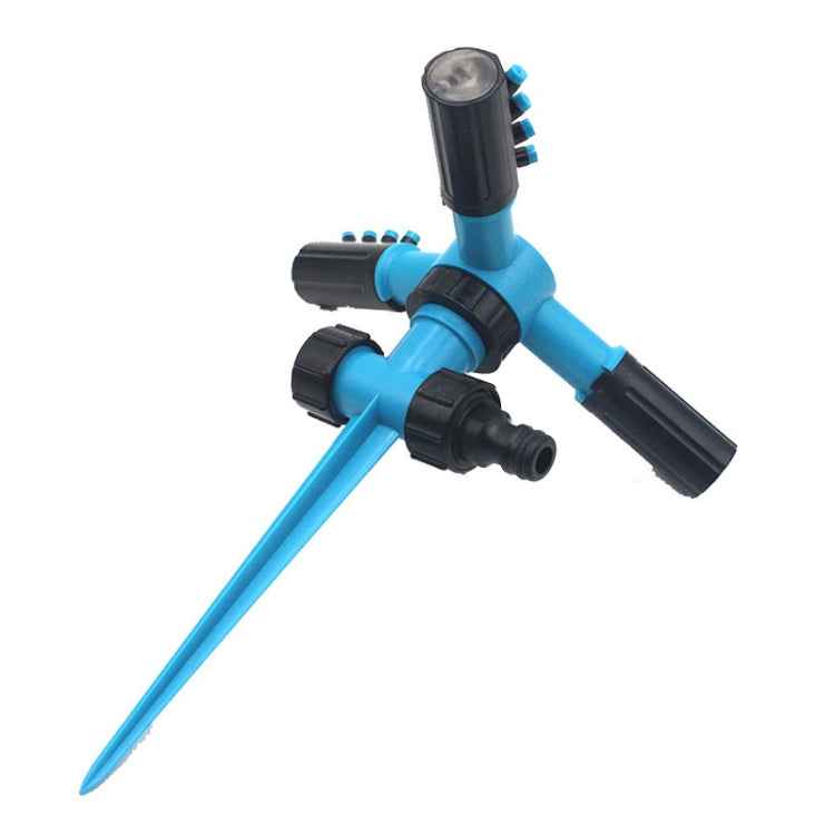 Automatic 360 Rotating Adjustable Garden Water Sprinklers Lawn Irrigation System with 3 Arm Sprayers and Spike Base