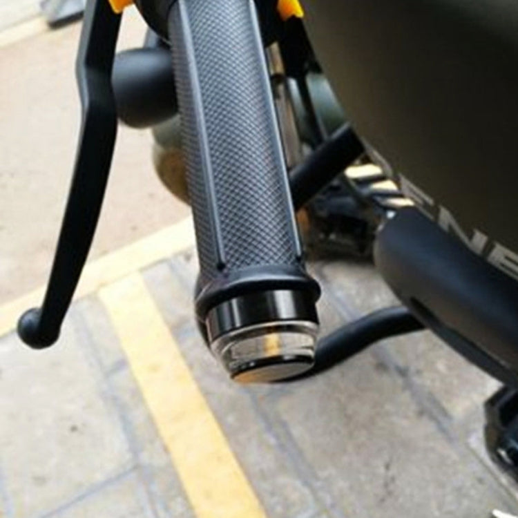 Pair Motorcycle Turn Signal Light Grip Bar Plug Strobe Side Marker End LED Handlebar Lamp, Red Light