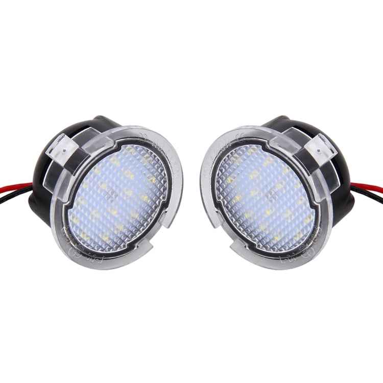 2 PCS DC 12V 2W 6000K 120LM 18-LED Side Rear View Mirror Puddle Lights Lamp for Ford 2013-2017 Explorer/2015-2017 Taurus/2015-2017 Edge/2015-2017 Mondeo