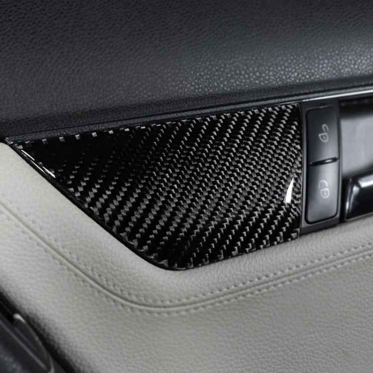 2 PCS Car Carbon Fiber Right Drive Seat Adjustment Panel Decorative Sticker for Mercedes-Benz W204 2007-2013