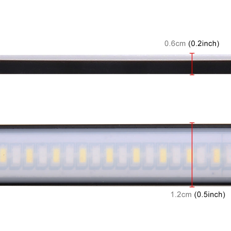 45cm 12W 3014-SMD LED 720LM Car Bulb Turn Signal Auto Reverse Lamp Daytime Running Light Source (White Light+Yellow Light)