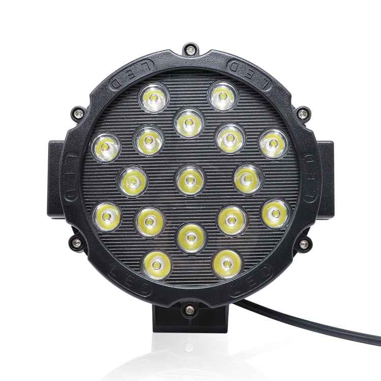 2 PCS 51W 3500LM 6500K White Light  17 LED Waterproof Car Boat Marine Work Lights Spotlight LED Bulbs, 30 Degrees Adjustable, DC 10-30V