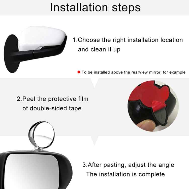 3R-044 Auxiliary Rear View Mirror Car Adjustable Blind Spot Mirror Wide Angle Auxiliary Rear View Side Mirror