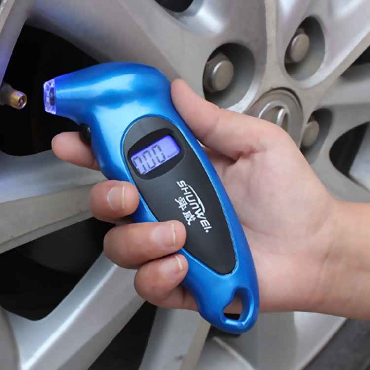 SHUNWEI SD-2802 Digital Tire Pressure Gauge 150 PSI 4 Settings for Car Truck Bicycle with Backlit LCD and Non-Slip Grip