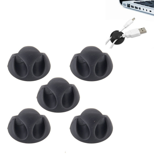 5 PCS Double Hole Cable Clips, Cable Management System and Cord Organizer Solution, 5 PCS Double Cable Clips(Black), 5 PCS Double Cable Clips(Grey)
