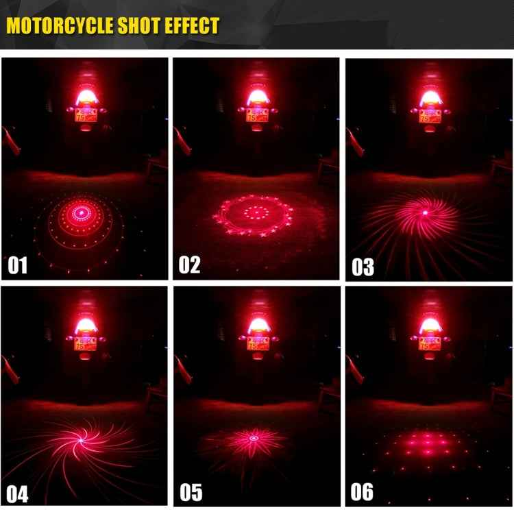 200mW Universal Car And Motorcycle Rear-end Alarm 650nM Laser Fog Anti-Collision Warning Lamp with Six Pattern, DC 8-36V Cable Length: 60cm