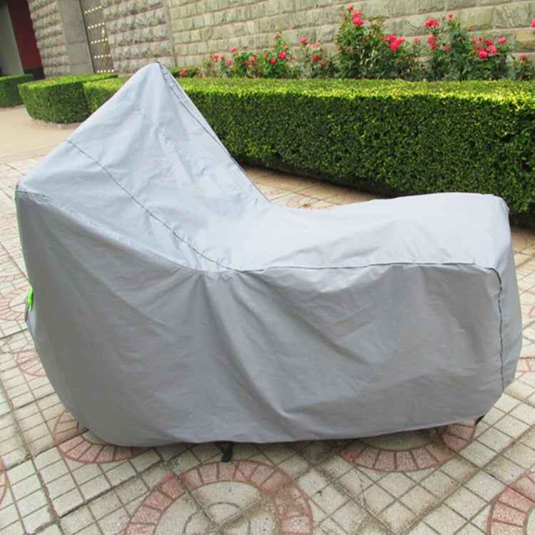Outdoor Universal Anti-Dust Sunproof Waterproof Motorcycle Aluminum Film Flocking Cover with Warning Strips, Fits Bike up to 2.3m(90 Inches) In Length, XXL Size: 232x100x125cm