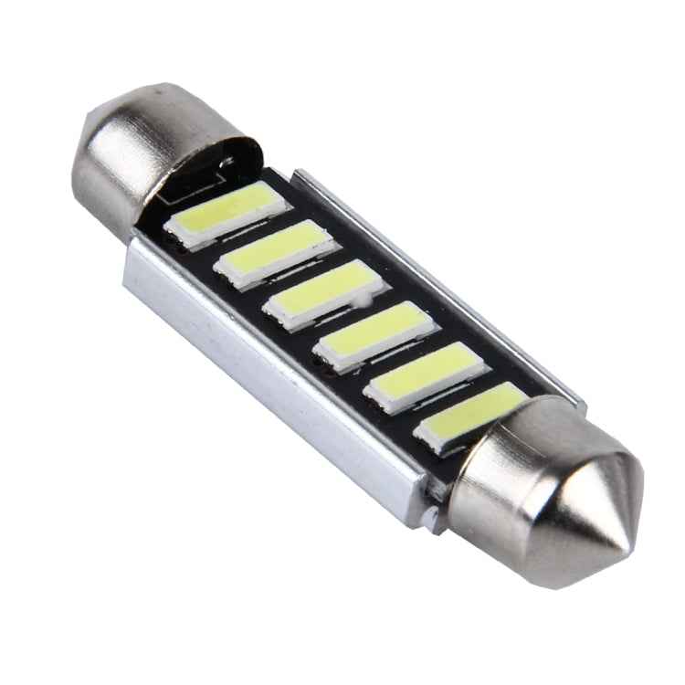 2 PCS 2W 100 LM 6000K 41MM 6 SMD-7020 LEDs Bicuspid Port Decoding Car Dome Lamp LED Reading Light, DC 12V, White Light