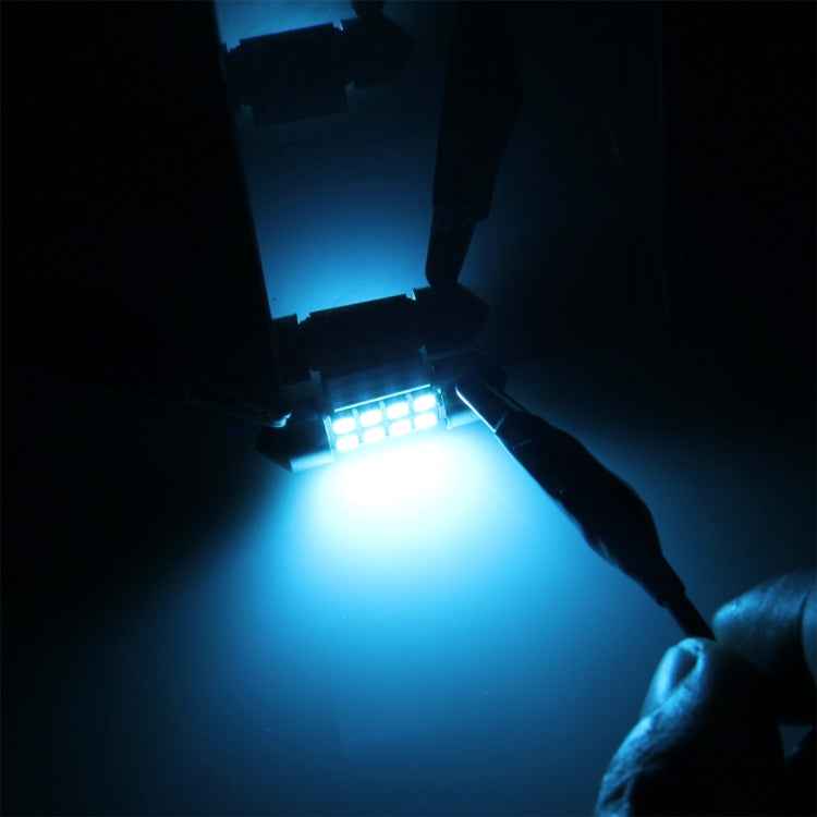 2 PCS DC 12V 2W 39MM 8 SMD-3528 LEDs Bicuspid Port Decoding Car Dome Lamp LED Reading Light
