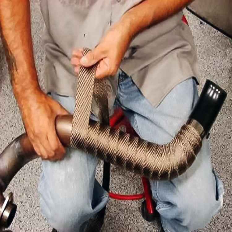 15m Titanium Gold Exhaust Wrap Auto Motor Exhaust Heat Shield Wrap Heat Resistant Wrap