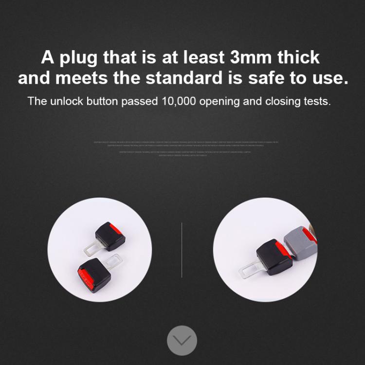 2 PCS RS-01 Universal Car Seat Belt Extension Buckle, Black