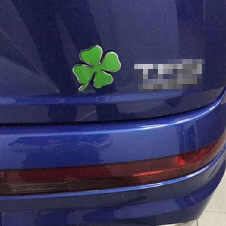 Four Leaf Clover Herb Luck Symbol Badge Emblem Labeling Sticker Styling Car Dashboard  Decoration, Size: 7.5*6cm