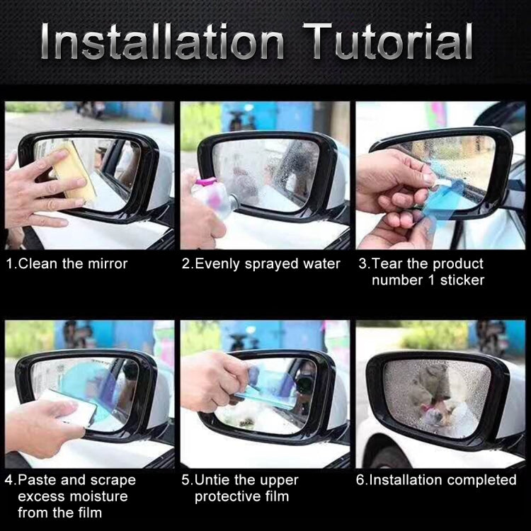 Car Round PET Rearview Mirror Protective Window Clear Anti-fog Waterproof Rain Shield Film for Toyota Corolla 14-18 (Can Customize Other Model)