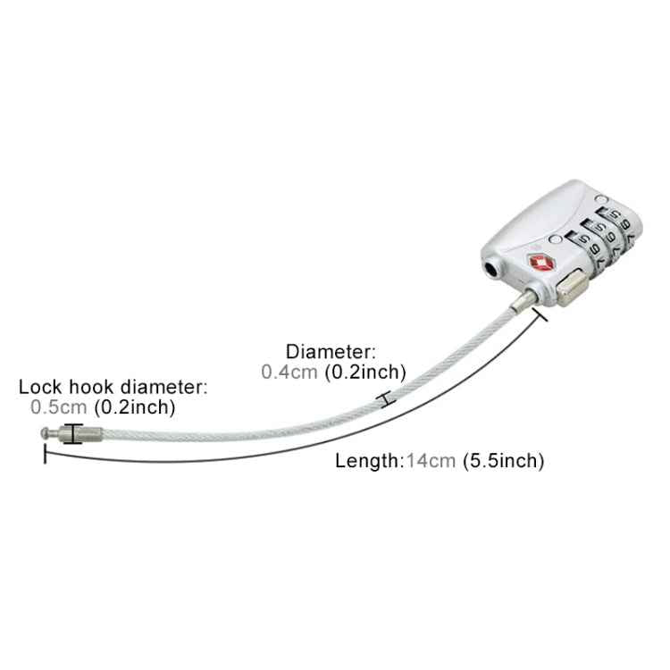 JASIT TSA719 Zinc Alloy 3-Digit Password TSA Lock Travel Luggage Padlock
