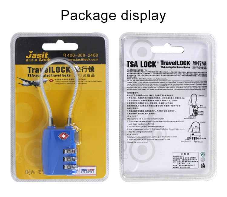 JASIT TSA719 Zinc Alloy 3-Digit Password TSA Lock Travel Luggage Padlock