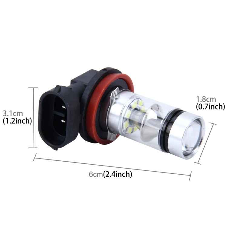 2 PCS H8/H11 10W 500LM 6000K 20SMD-2835 LEDs Car Fog Lights, DC 12V