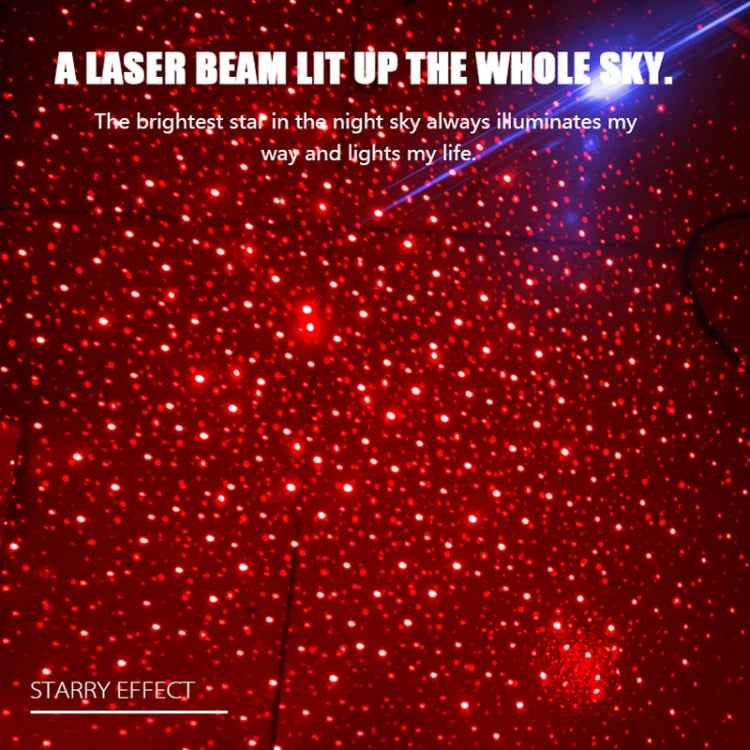 5V Roof Ceiling Decoration Car Red Light Starry Sky Night Lights Atmosphere Meteor Lamp Projector, Constantly Bright