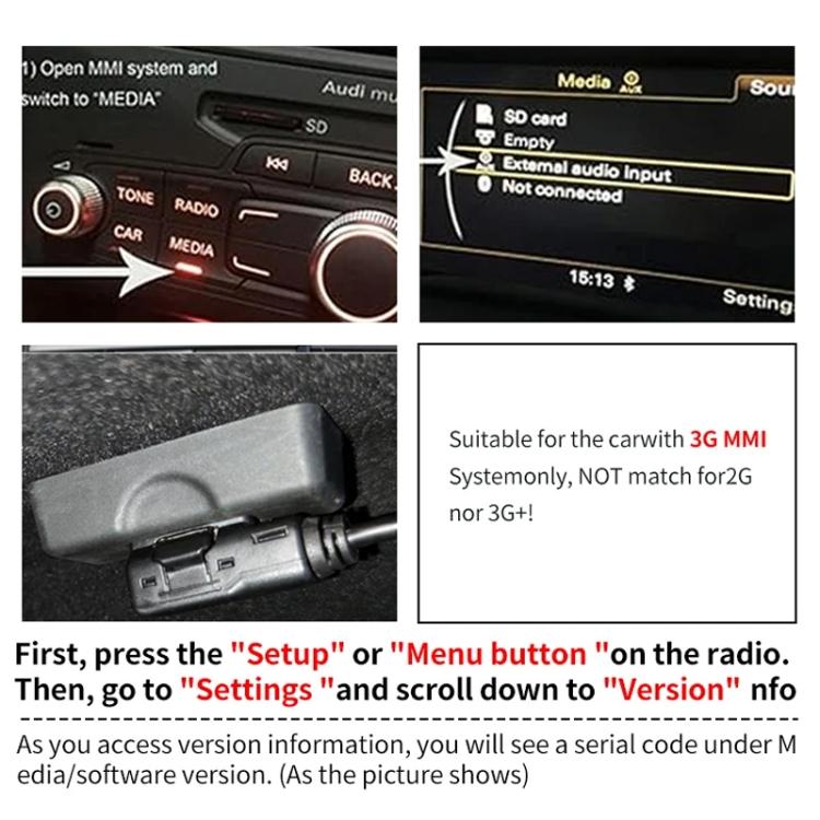 Car MMI 3G AMI Bluetooth Audio Cable Wiring Harness for Audi Q5 A5 A7 R7 S5 Q7 A6L A8L A4L, For Audi Q5 A5 A7 R7 S5 Q7 A6L A8L A4L