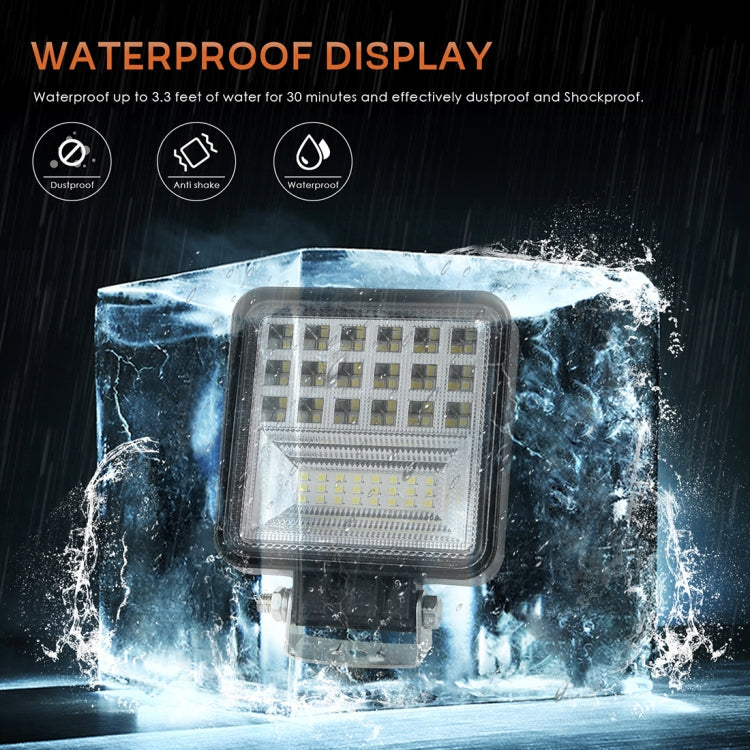 2 PCS 4 inch 20W Spot / Flood Light White Light Square-Shaped Waterproof Car SUV Work Lights Spotlight LED Bulbs, DC 9-30V
