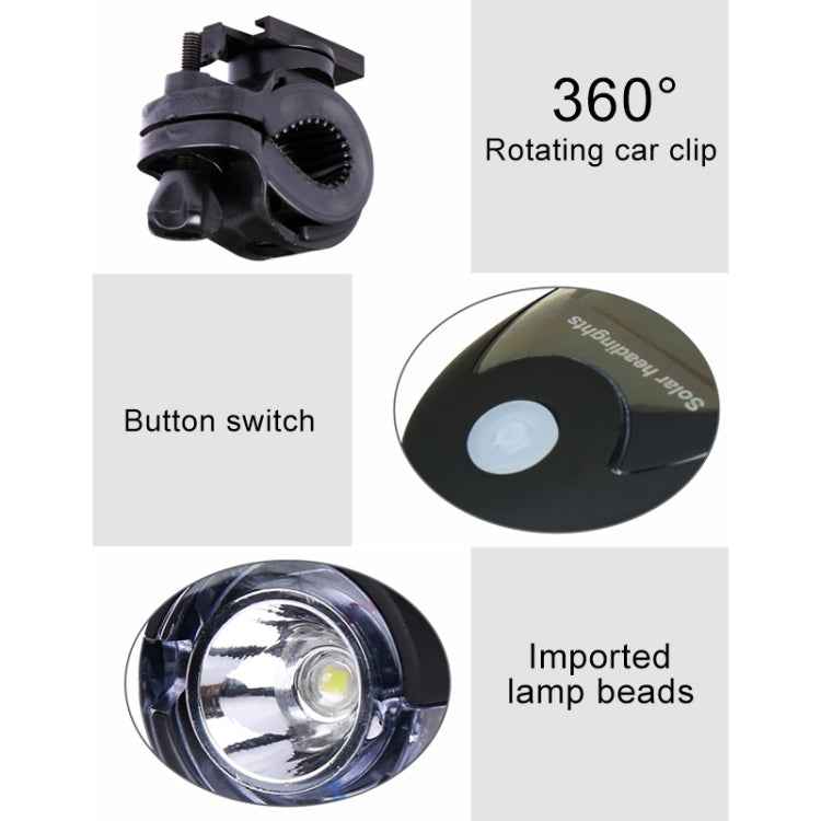 3W 240LM USB Solar Energy Motorcycle / Bicycle Front Light