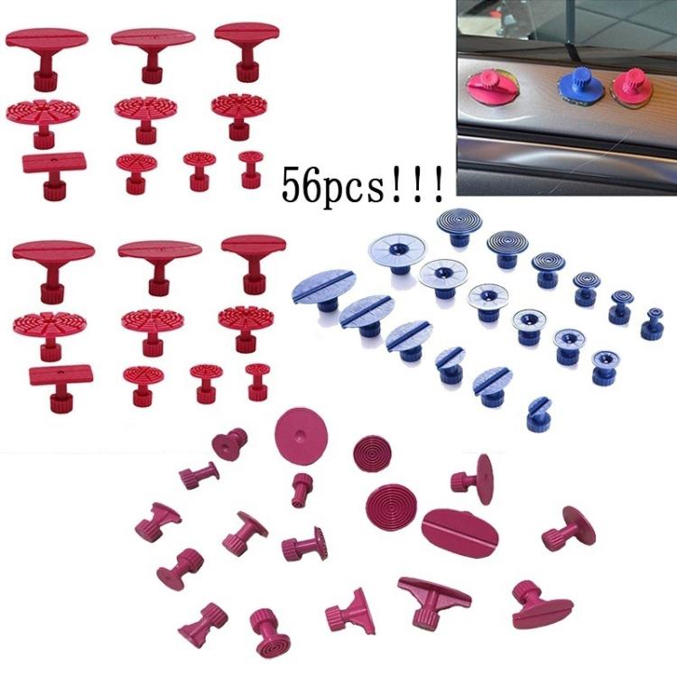 56 in 1 Auto PDR Plastic Ding Glue Tabs Paintless Dent Removal Car Repair Tools Kits Glue Puller Sets Tabs PDR Tools, 56 in 1