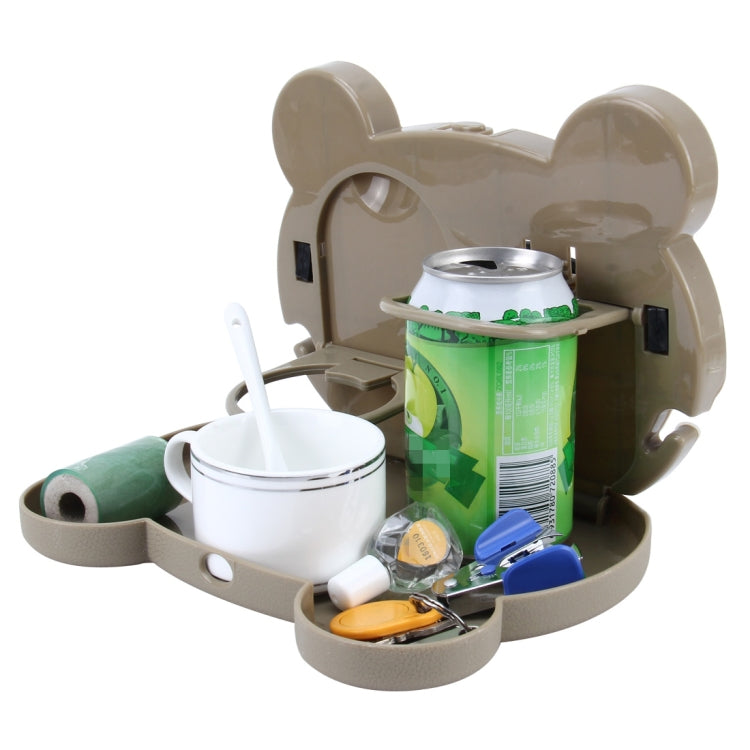 Cartoon Style Foldable Back Car Seat Drink Holder Back Seat Food Tray Storage Organizer Table, Cartoon Style(Brown), Cartoon Style(Black), Cartoon Style(Pink), Cartoon Style(White)