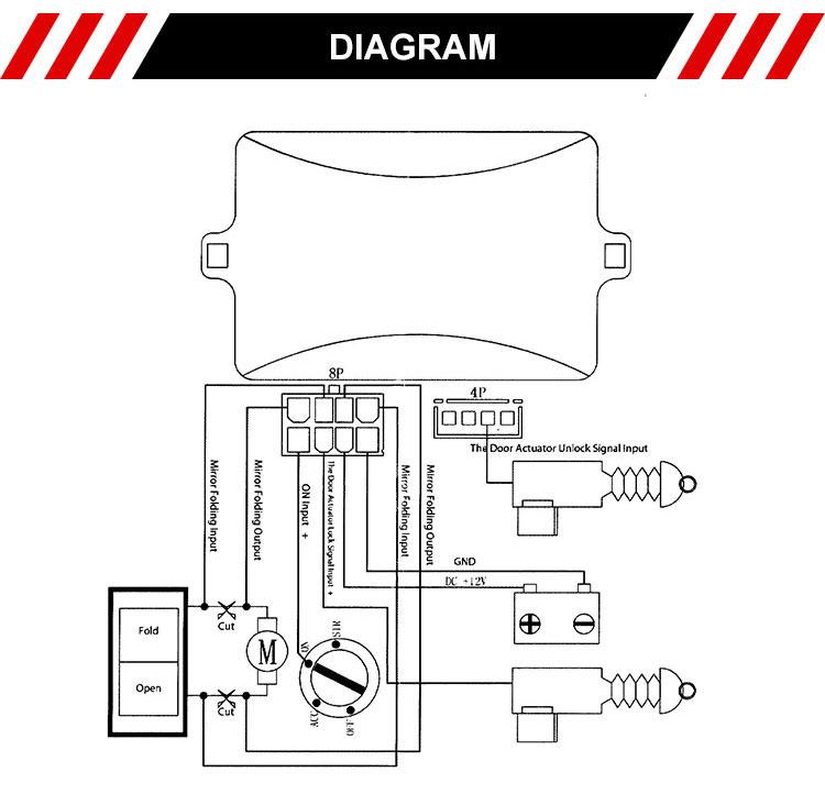 Universal Auto Side Mirror Folding System Car Side Mirror Folding Controller, Mirror Folding Controller