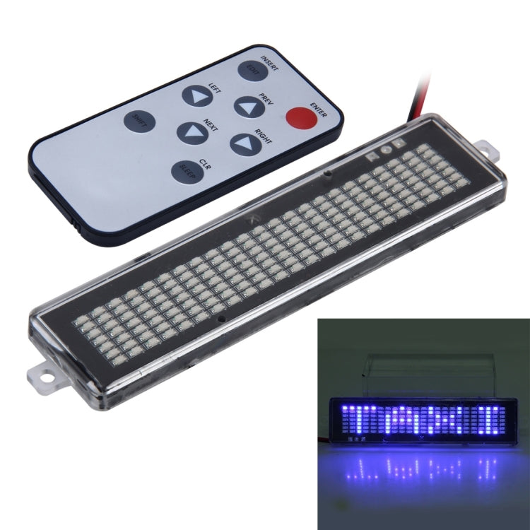 DC 12V Car LED Programmable Showcase Message Sign Scrolling Display Lighting Board with Remote Control, with Remote Control (Blue Light), With Remote Control (Red Light)