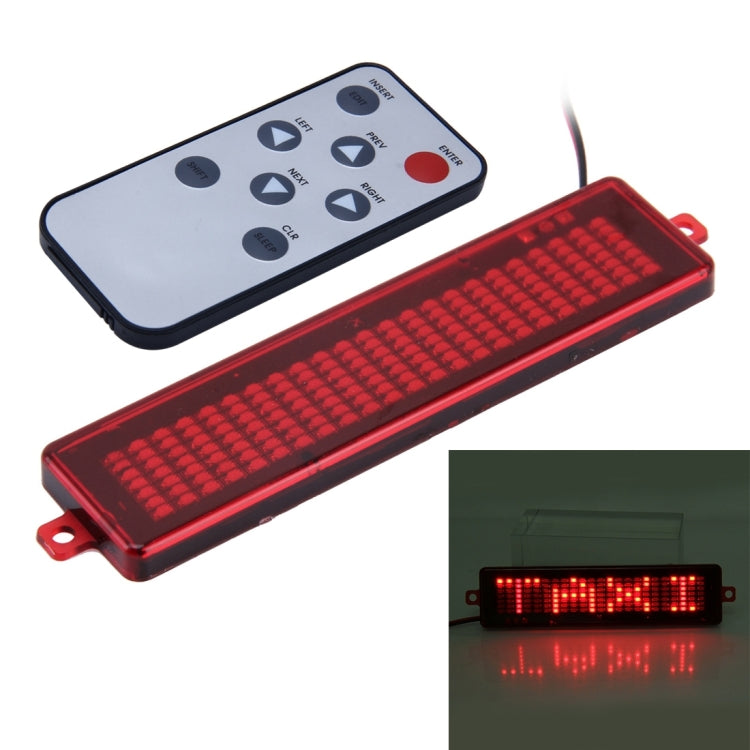 DC 12V Car LED Programmable Showcase Message Sign Scrolling Display Lighting Board with Remote Control, with Remote Control (Blue Light), With Remote Control (Red Light)